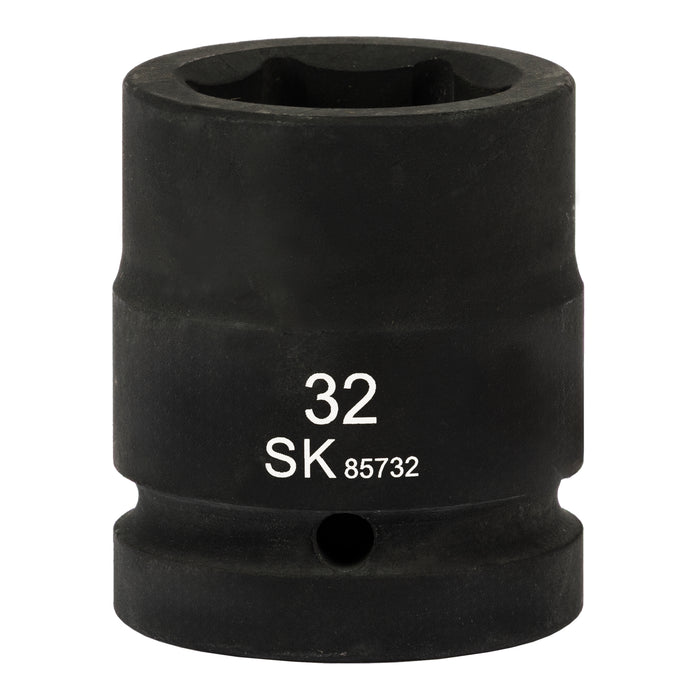 SK85732 - 1" Drive, 6 Point, Shallow Metric Impact Socket, 32mm