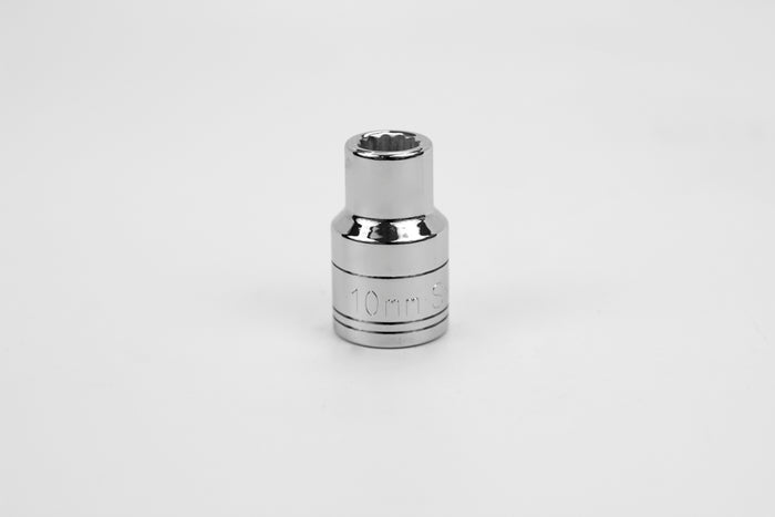 10 mm 1/2" Drive 12 Point Metric Standard Chrome Socket