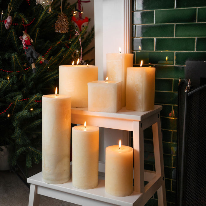 10cm Vanilla Square Pillar Candle