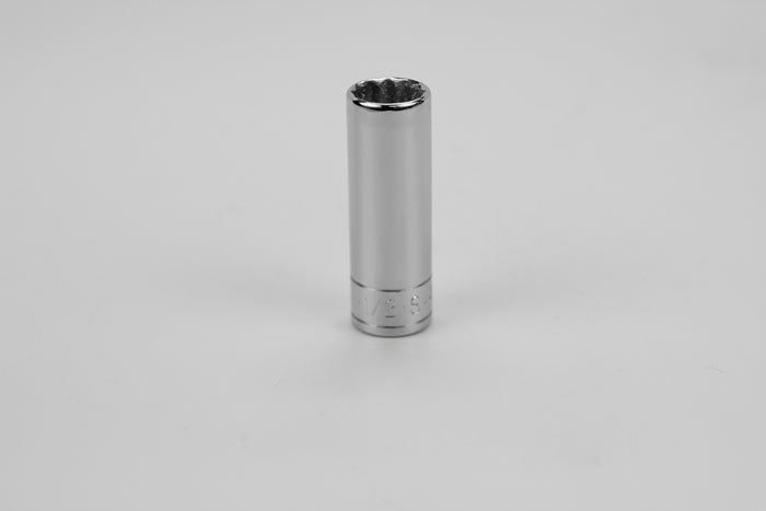 1/2" 1/4" Drive 12 Point Fractional Deep Chrome Socket