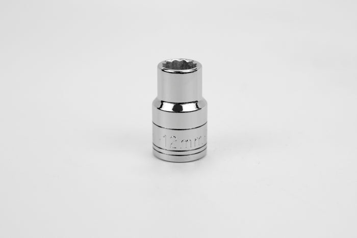 12 mm 1/2" Drive 12 Point Metric Standard Chrome Socket