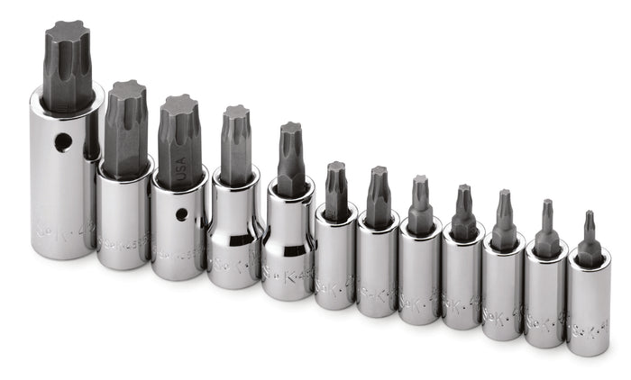 12 Piece 1/4", 3/8" and 1/2" Drive TORX Plus Bit Socket Set
