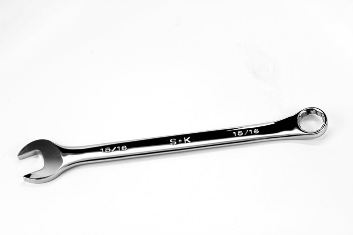 15/16" 12 Point Fractional Long Combination Chrome Wrench