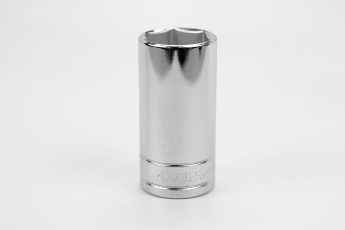 15/16" 3/8" Drive 6 Point Fractional Deep Chrome Socket