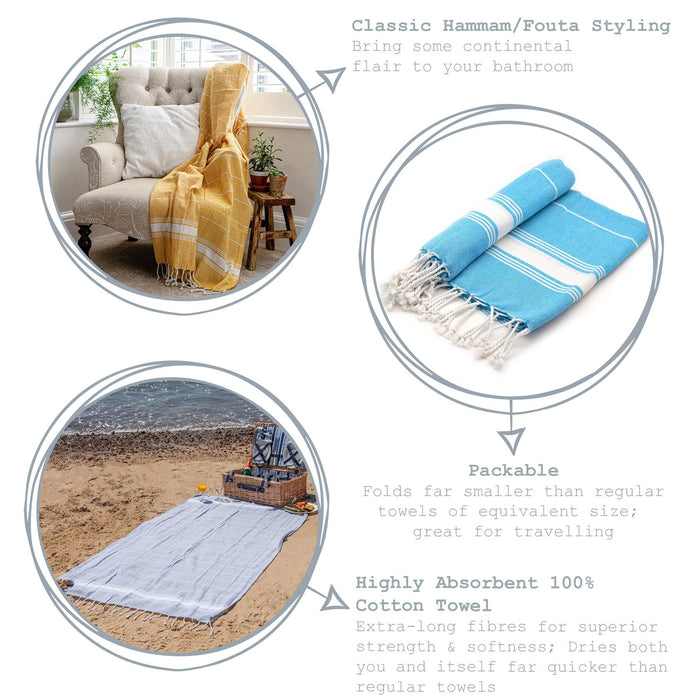 170cm x 90cm Turkish Cotton Bath Towel