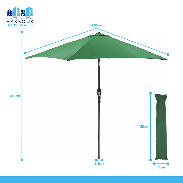 2.3M Tilting Garden Parasol - Natural