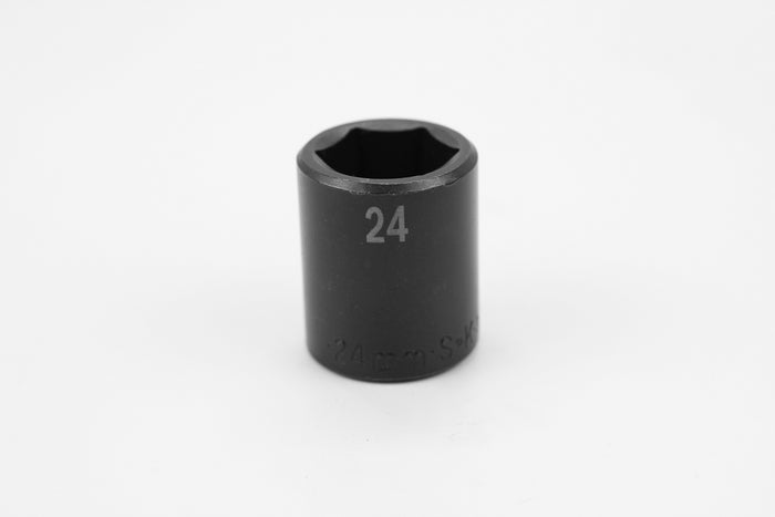 24 mm 1/2" Drive 6 Point Standard Metric Impact Socket
