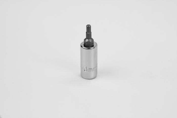 3 mm 1/4" Drive Hex Chrome Bit Socket