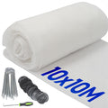 30gsm Garden Plant Frost Protection Fleece with Pegs & Plates - 10m x 10m Total (5 Rolls)