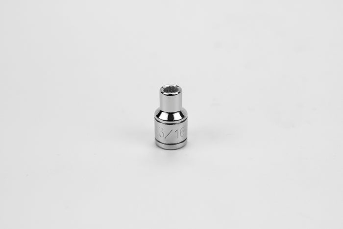 3/16" 1/4" Drive 12 Point Fractional Standard Chrome Socket
