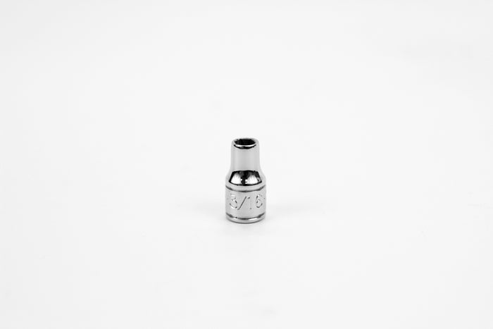 3/16" 1/4" Drive 6 Point Fractional Standard Chrome Socket