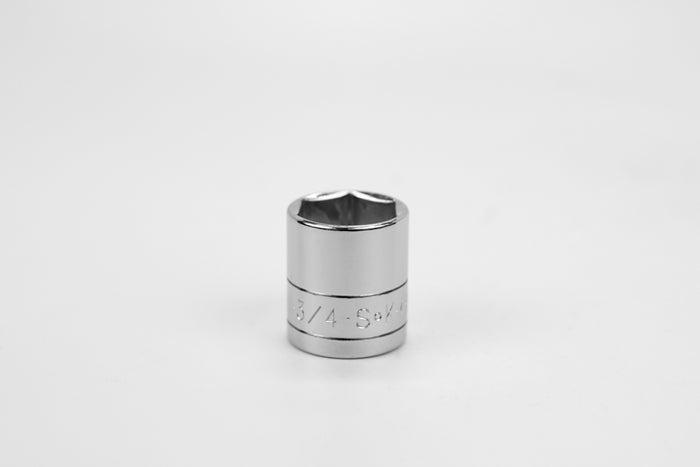 3/4" 3/8" Drive 6 Point Fractional Standard Chrome Socket