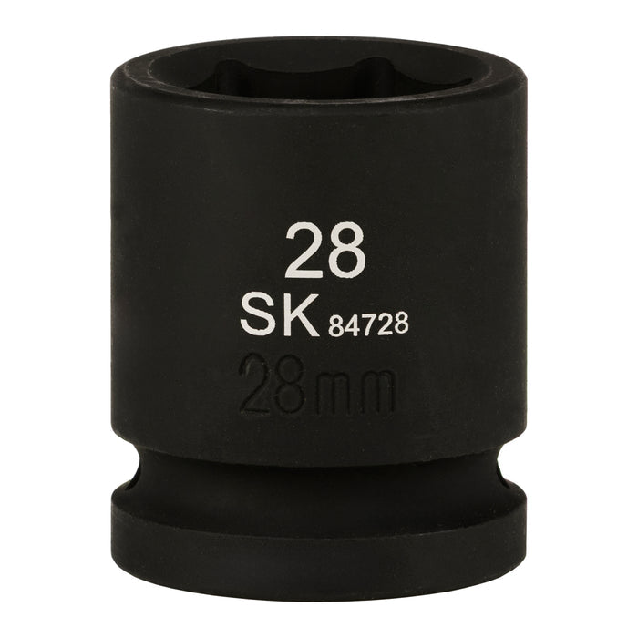 SK84728 - 3/4" Drive, 6 Point, Shallow, Metric Impact Socket, 28mm