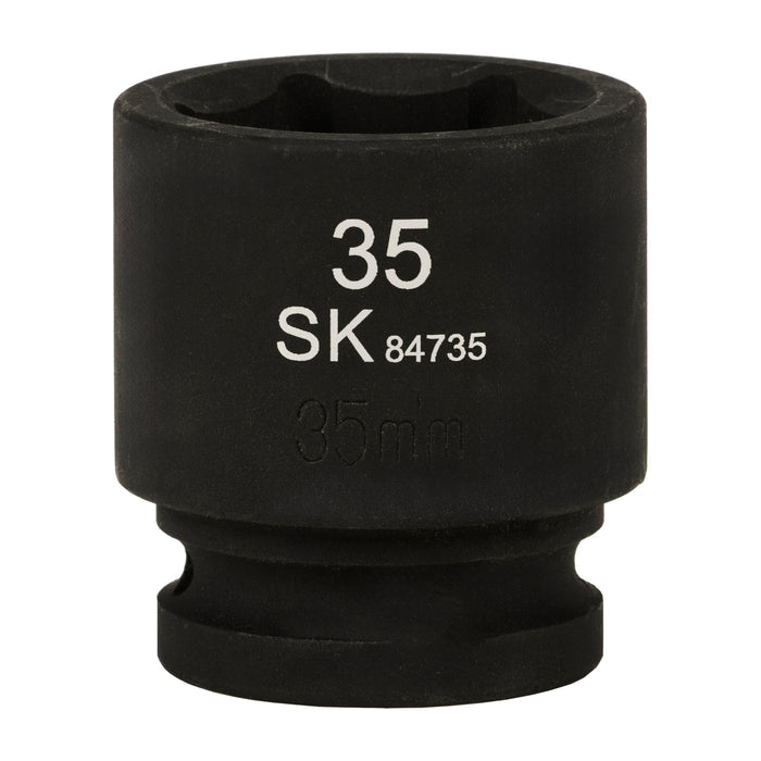 SK84735 - 3/4" Drive, 6 Point, Shallow, Metric Impact Socket, 35mm
