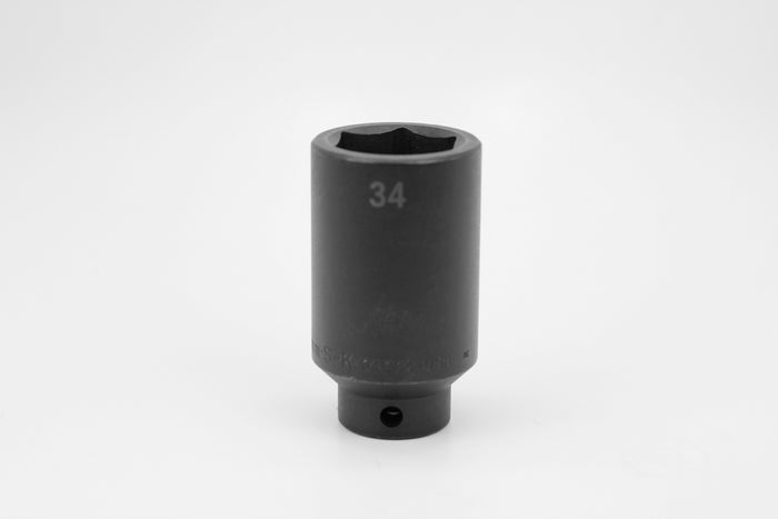 34 mm 1/2" Drive 6 Point Deep Metric Impact Socket