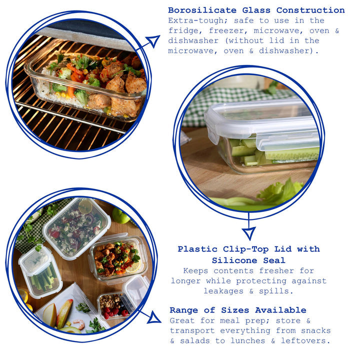 370ml Glass Food Storage Container with Lid