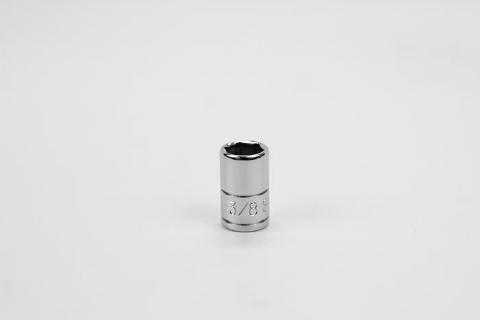 3/8" 1/4" Drive 6 Point Fractional Standard Chrome Socket