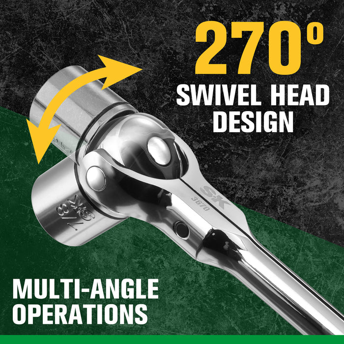SK3670 - 3/8" Drive Professional Roto-Head Ratchet View 2