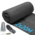 50gsm Weed Control Fabric with Pegs & Plates - 2m x 20m Total (4 Rolls)