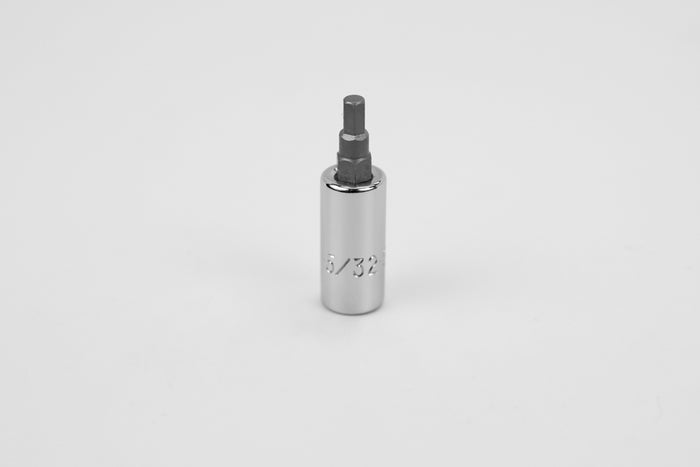 5/32" 1/4" Drive Hex Chrome Bit Socket