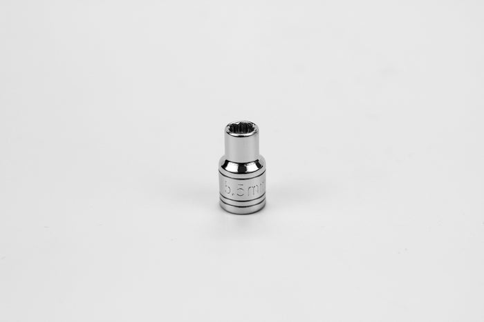 5.5 mm 1/4" Drive 12 Point Metric Standard Chrome Socket