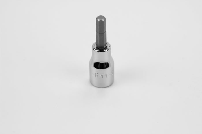 6 mm 3/8" Drive Hex Chrome Bit Socket
