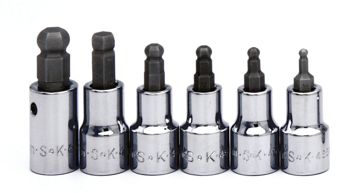 6 Piece 3/8" Drive Fractional Ball Hex Bit Socket Set