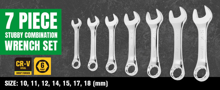 SK01490A - 7 Piece 12 Point Metric Short Combination SuperKrome Wrench Set View 3