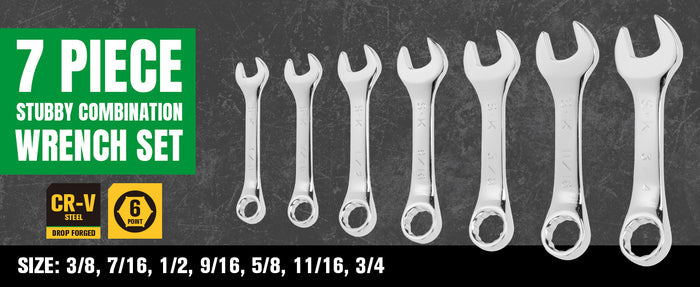 SK01489A - 7 Piece 12 Point SAE Short SuperKrome® Combination Wrench Set View 3