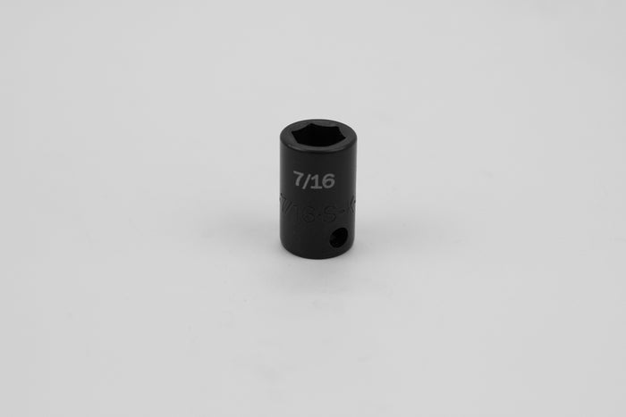7/16" 3/8" Drive 6 Point Standard Fractional Impact Socket