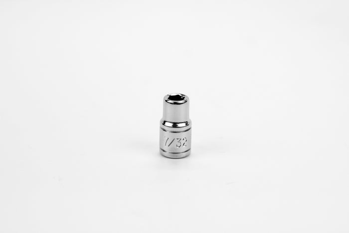 7/32" 1/4" Drive 6 Point Fractional Standard Chrome Socket