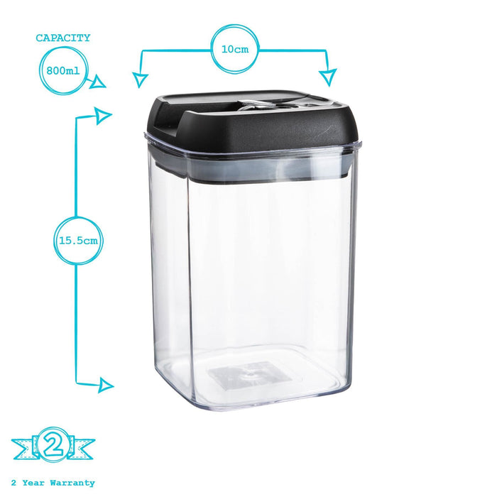 800ml White Lid Airtight Flip-Lock Plastic Food Storage Container