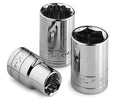 9/16" 1/2" Drive 6 Point Fractional Standard Chrome Socket