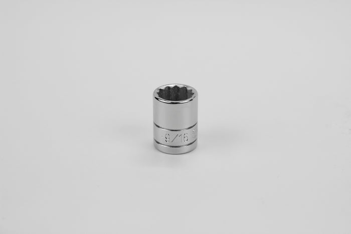9/16" 3/8" Drive 12 Point Fractional Standard Chrome Socket