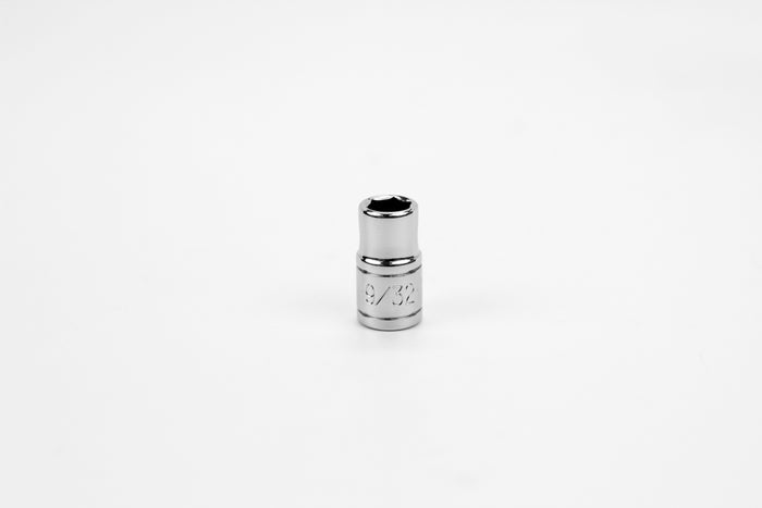 9/32" 1/4" Drive 6 Point Fractional Standard Chrome Socket