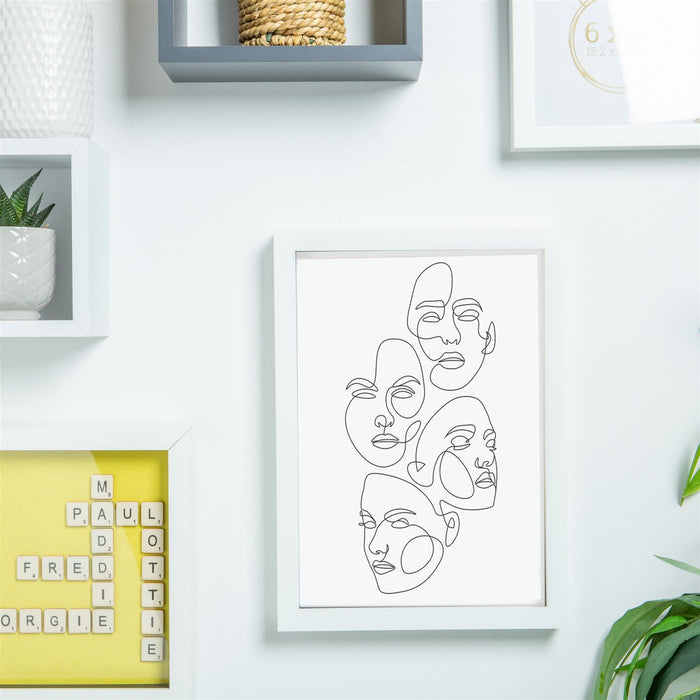 A4 (8" x 12") Photo Frames with A5 Mounts - White - Pack of 3
