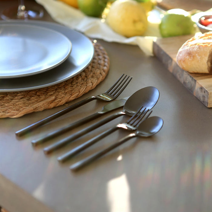 Black 14.5cm Stainless Steel Teaspoons - Pack of 4