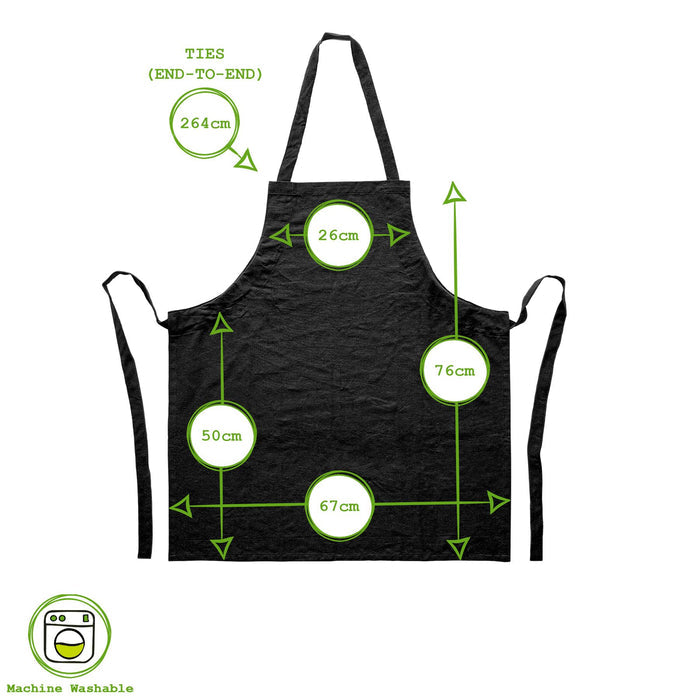 Black Cotton Kitchen Bib Apron - One Size