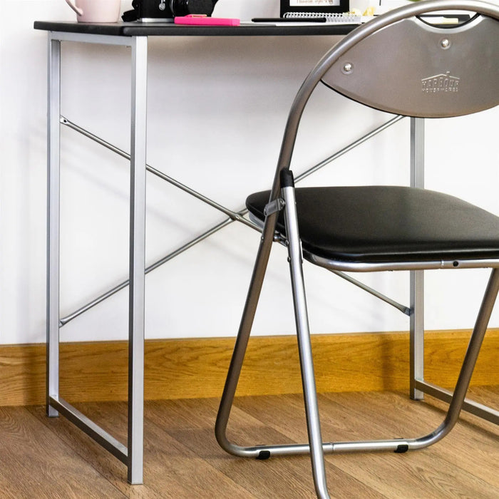 Black Curved Padded Folding Chair