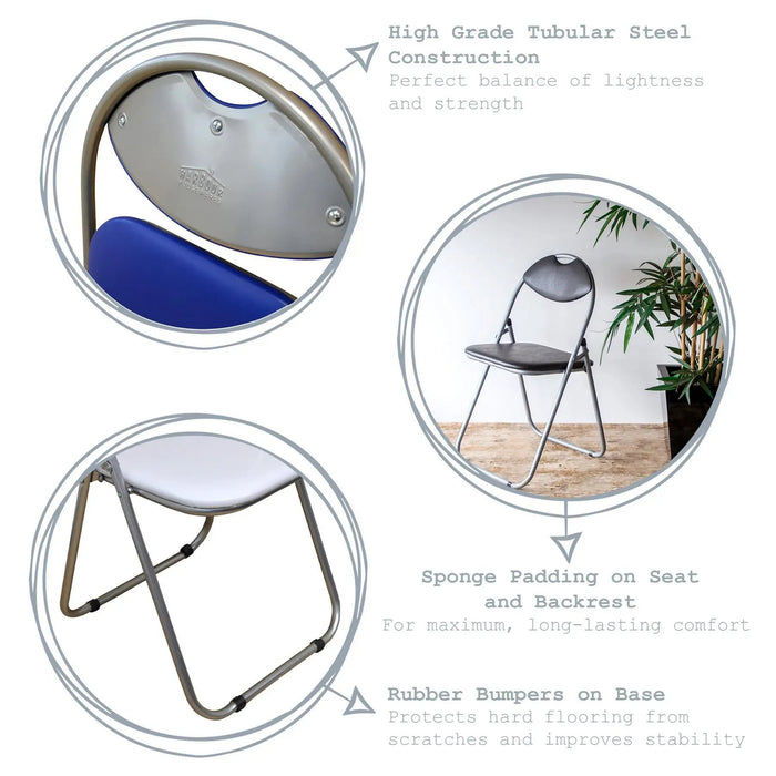 Black Curved Padded Folding Chair