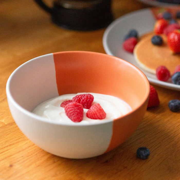 Burnt Orange 16.5cm Two-Tone Stoneware Cereal Bowls - Pack of 4