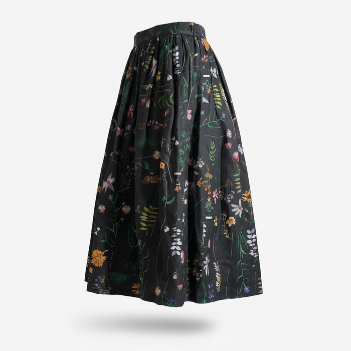 Dauphinett Skirt US S Black with multicolored floral pattern