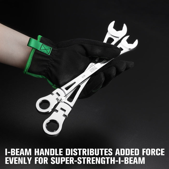 SK80084 - Flex-Head X-Frame® 6-Point SAE Chrome Ratcheting Combination Wrench, 3/4" View 4