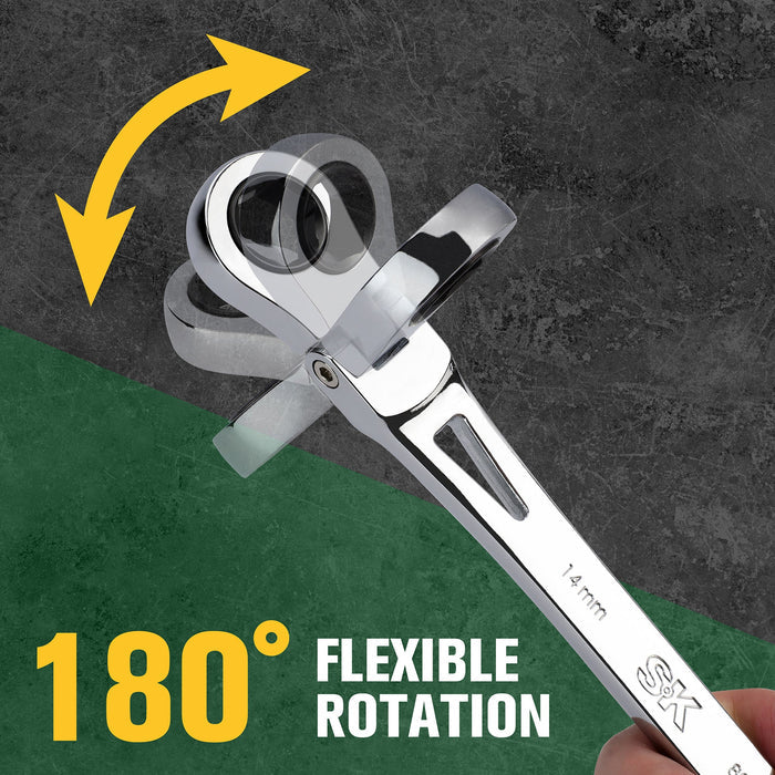 SK80084 - Flex-Head X-Frame® 6-Point SAE Chrome Ratcheting Combination Wrench, 3/4" View 3