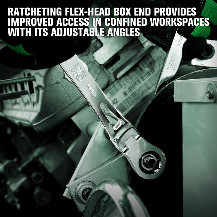SK80084 - Flex-Head X-Frame® 6-Point SAE Chrome Ratcheting Combination Wrench, 3/4" View 6
