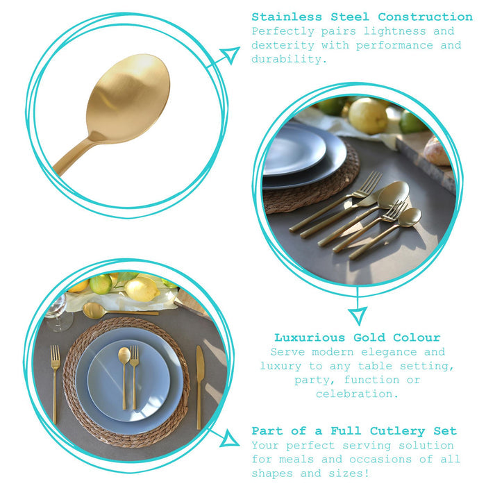 Gold 15cm Stainless Steel Cake Forks - Pack of 4