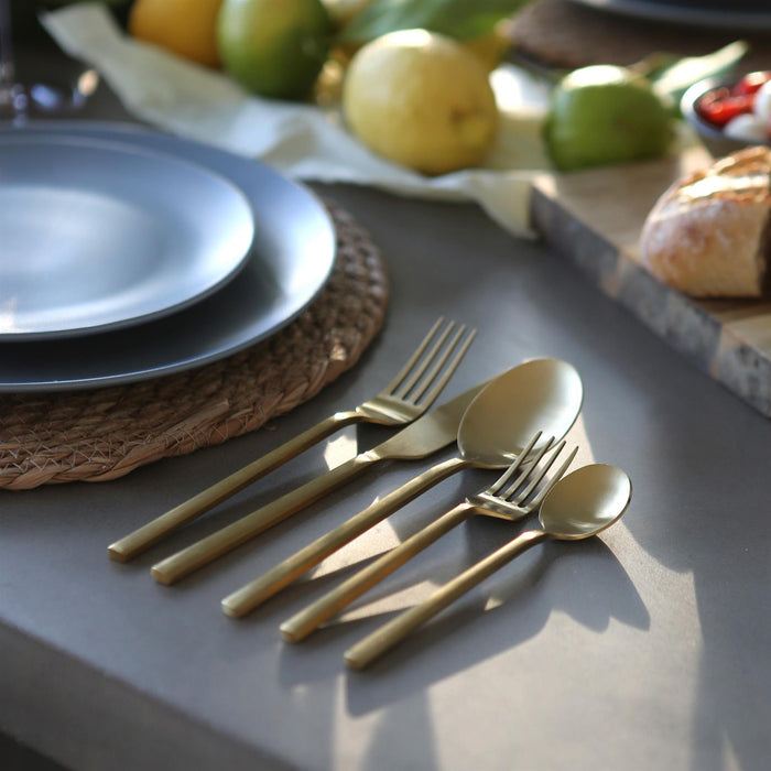 Gold 19.5cm Stainless Steel Dinner Forks - Pack of 4