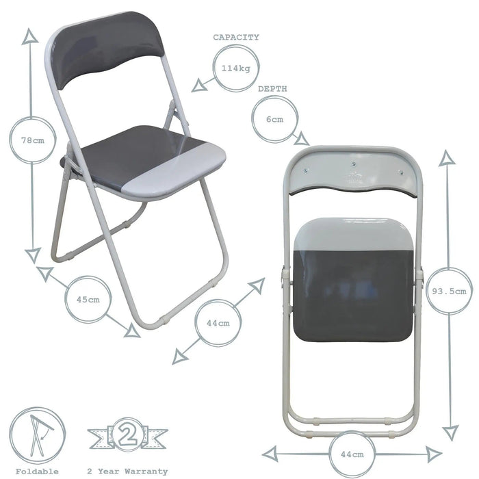 Grey Wave Padded Folding Chair