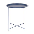 Navy Round Steel Tray Table