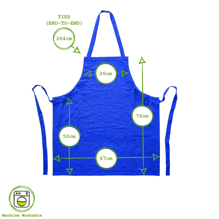 Royal Blue Cotton Kitchen Bib Apron - One Size